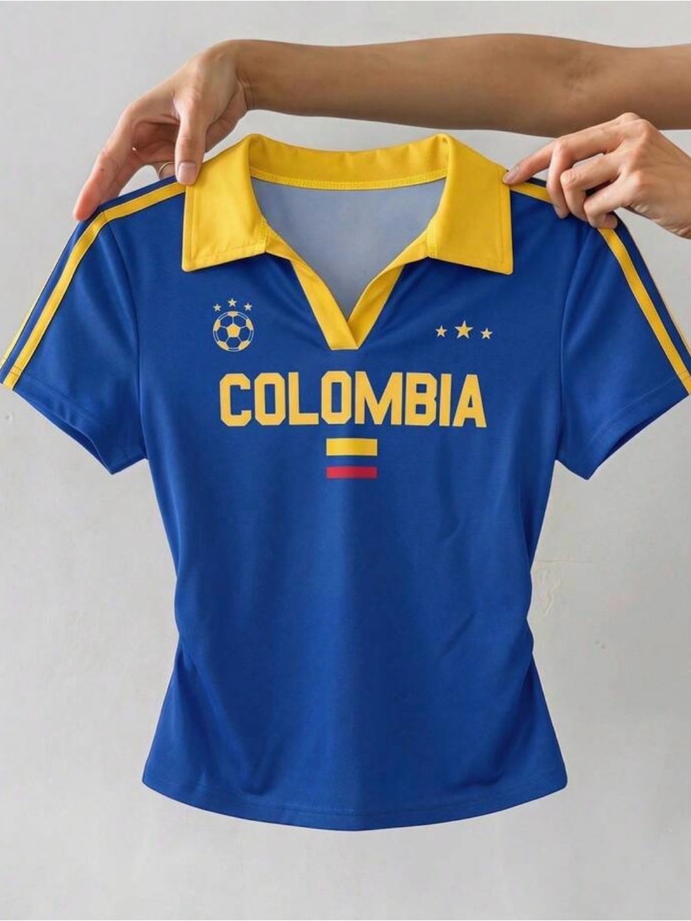 Colombia Women's Blue & Yellow Polo Tee